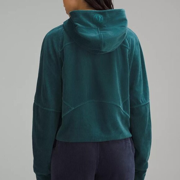 NWT Scuba Oersized Hoodie *Velvet Cord - XS/S Storm Teal - Picture 2 of 8